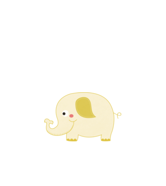 Cute elephant model alb pe tricou