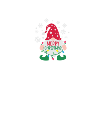 Merry christmas gnome model negru pe tricou
