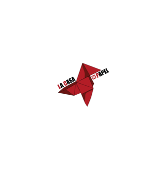 origami la casa de papel white model alb pe tricou
