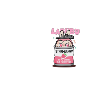Strawberry Labubu model galben neon pe tricou