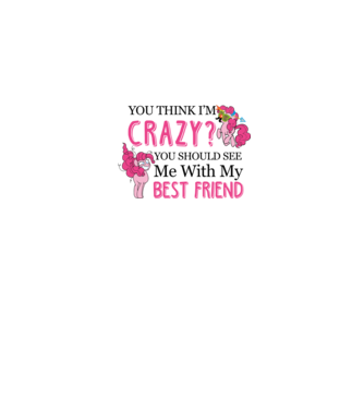 Crazy Friend Unicorn model alb pe tricou