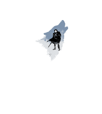 The Wolf model gri/negru pe tricou