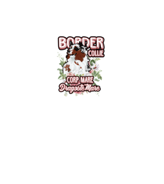 border collie - multă blană multă dragoste model alb pe tricou