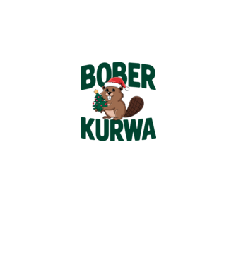 Bober kurwa xmas model alb pe tricou