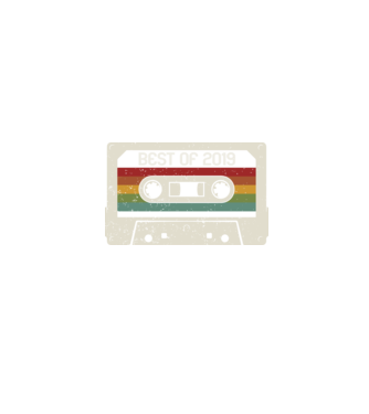 retro tape 2019 vintage model negru pe tricou