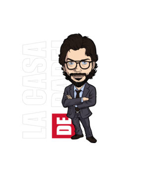 la cas de papel professor model negru pe tricou