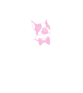 Boston Terrier model alb pe tricou