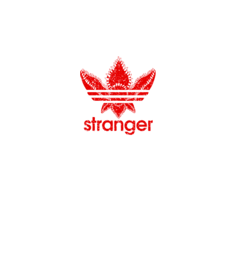 stranger logo red model negru pe tricou