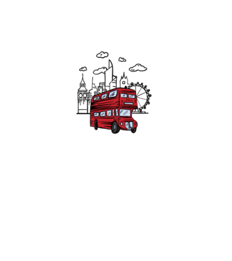Autobuze model alb pe tricou