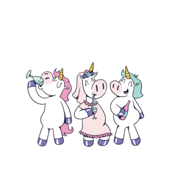 unicorn Bachelorette model alb pe tricou