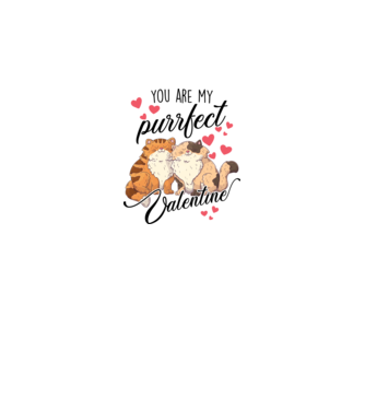 My purrfect valentine model alb pe tricou