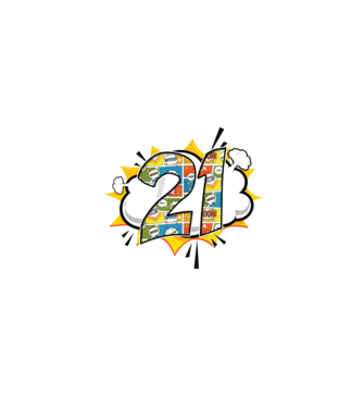 Birthday Comic Number 21 model turcoaz pe tricou