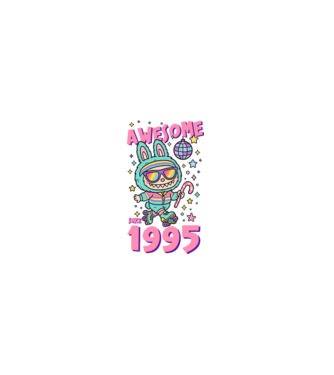 Awesome since 1995 - Labubu model negru pe tricou