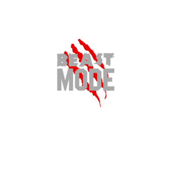 Beast mode model albastru închis pe tricou