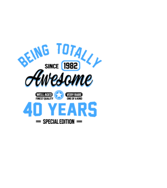 40 years of being totally awesome model negru pe tricou