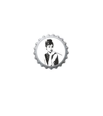 Audrey model alb pe tricou