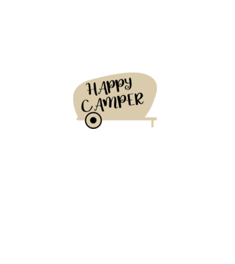 Happy camper text model negru pe tricou