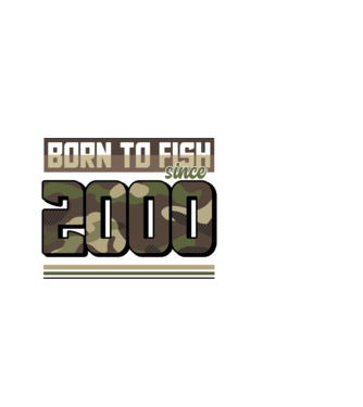 Born to fish since 2000 model alb pe tricou