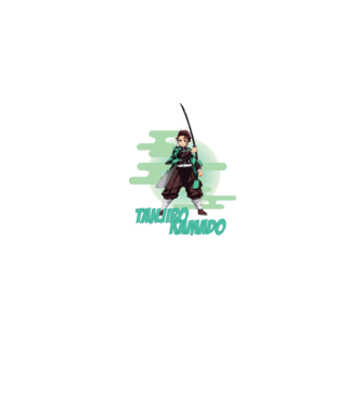Demon Slayer Tanjiro model gri pe tricou