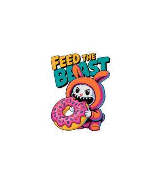 Feed the beast model alb pe tricou