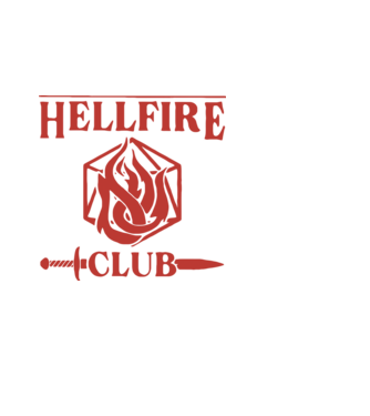 hellfire club 85 model negru pe tricou