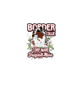 border collie - multă blană multă dragoste model alb pe tricou