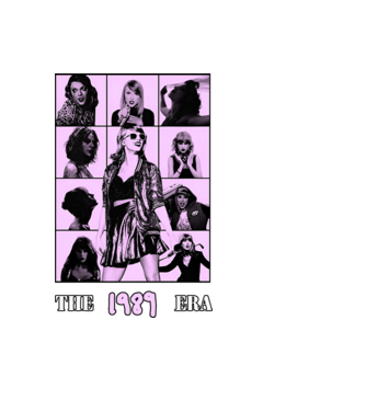 Taylor Swift ERAS lilac model negru pe tricou