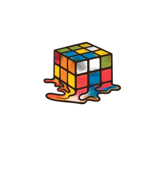 Melted Rubik model turcoaz pe tricou