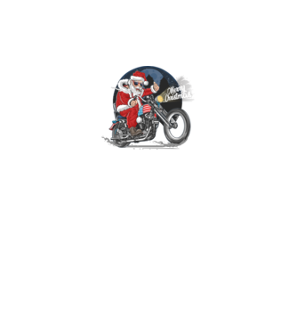 Santa Motocicletă Merry Christmas model negru pe tricou