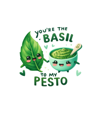 Basil to my Pesto model nisipiu pe tricou