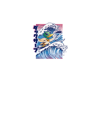 Surfer Duck model turcoaz pe tricou