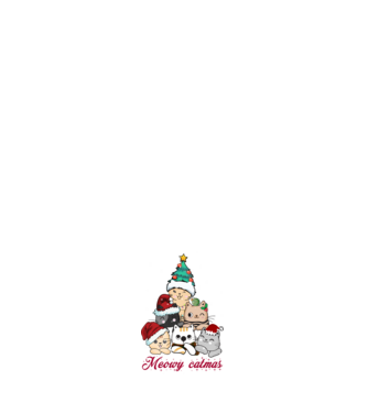 Meowy catmas model alb pe tricou