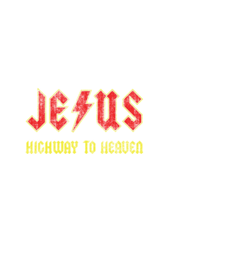 JESUS HIGHWAY TO HEAVEN model negru pe tricou