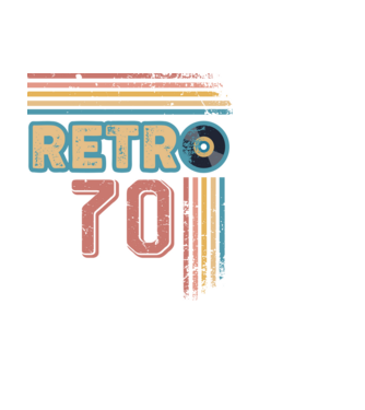 Retro 70 Birthday model alb pe tricou
