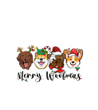 Merry woofmas 2 model alb pe tricou