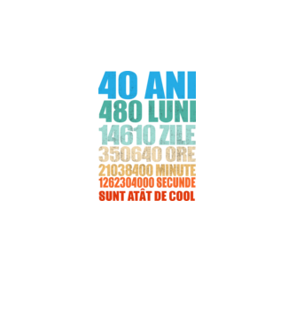 De 40 ani - luni - zile - ore - minute - secunde - sunt atât de cool model  pe tricou