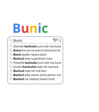căutare Google Bunic model alb pe tricou