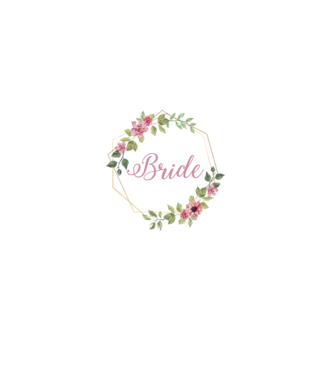 BRIDE pink floral model alb pe tricou