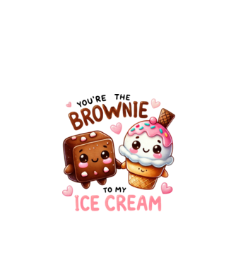 Brownie to my Ice Cream model alb pe tricou