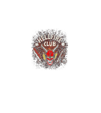 hellfire club stranger things model negru pe tricou