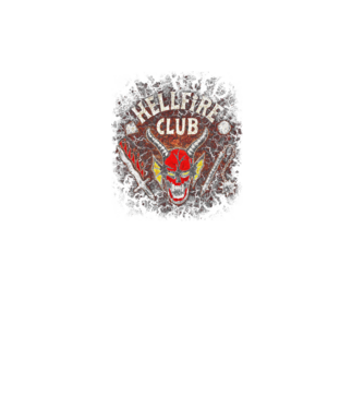 hellfire club stranger things model negru pe tricou