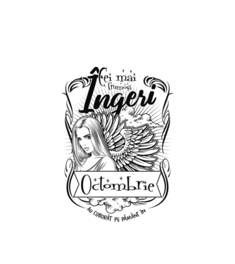 Cei mai frumoși îngeri au coborât pe Pământ în - Octombrie - model alb pe tricou