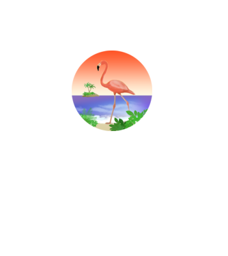 Flamingo model alb pe tricou