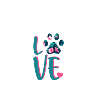 LOVE CÂINI model alb pe tricou