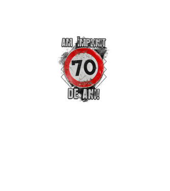 Am împlinit 70 de ani! model negru pe tricou
