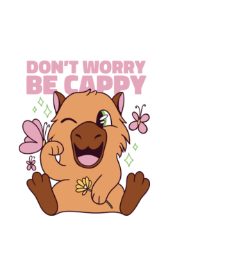 Don't worry be cappy - capibară model albastru deschis pe tricou