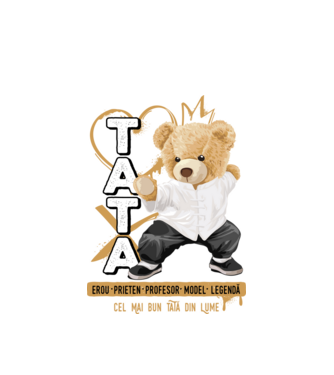 Tati Teddy model alb pe tricou