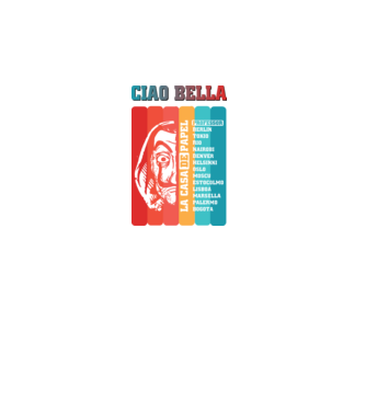 ciao bella retro model negru pe tricou