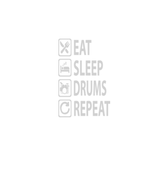 Eat Sleep Drum Repeat model negru pe tricou
