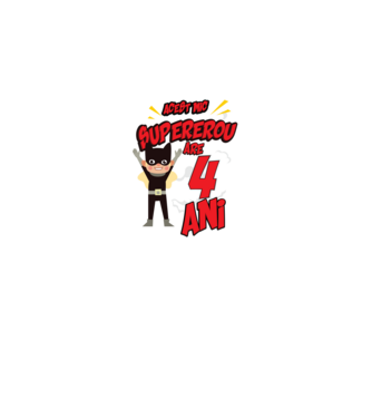 Acest mic supererou are 4 ani model negru pe tricou